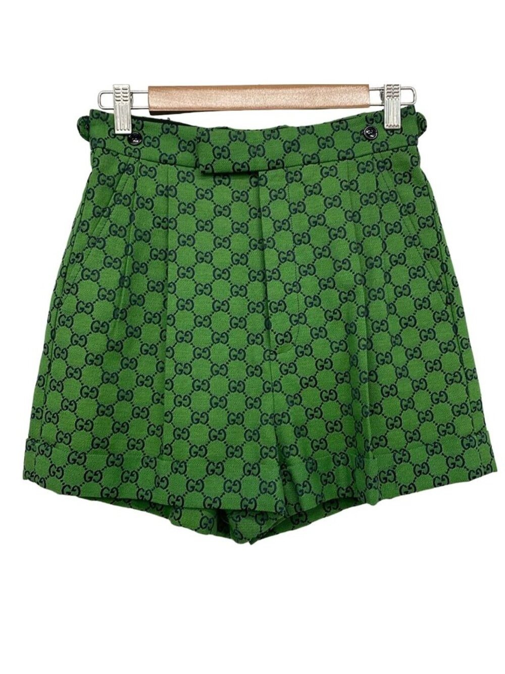 Gucci Shorts S Green Navy GG Pattern 38